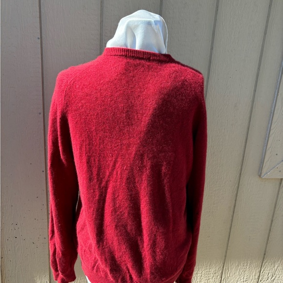 Men's XL Grant Thomas two no ply cashmere 100% Cashmere Red Thick Sweater - Picture 2 of 10